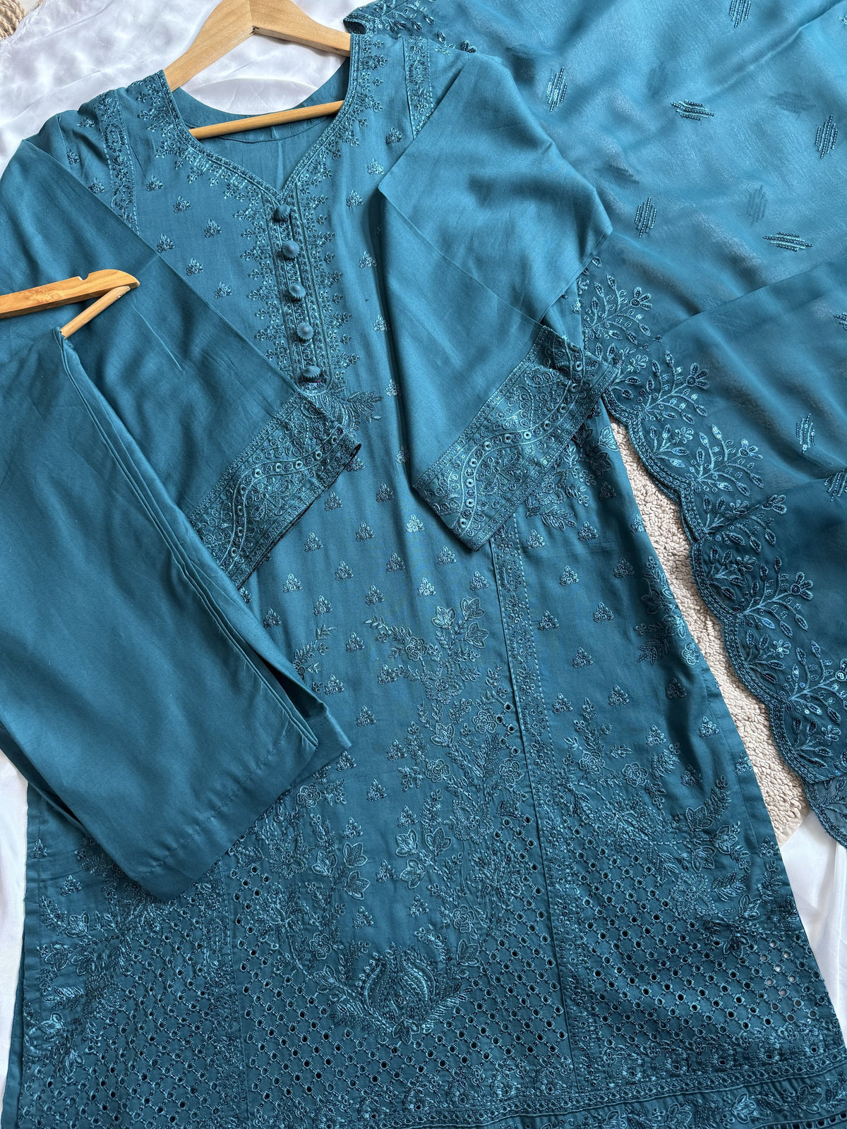 Zara 3 Piece – teal 3-piece outfit