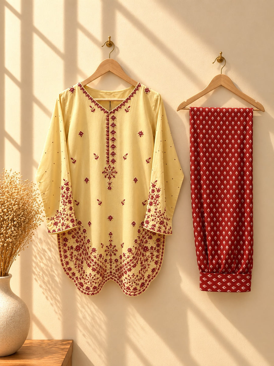 Zimal 2 Piece – butter yellow 2-piece outfit
